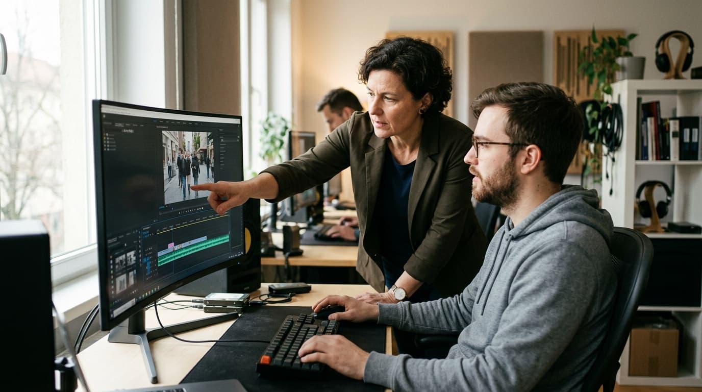 Creative brief and feedback workflow between content creator and video editor