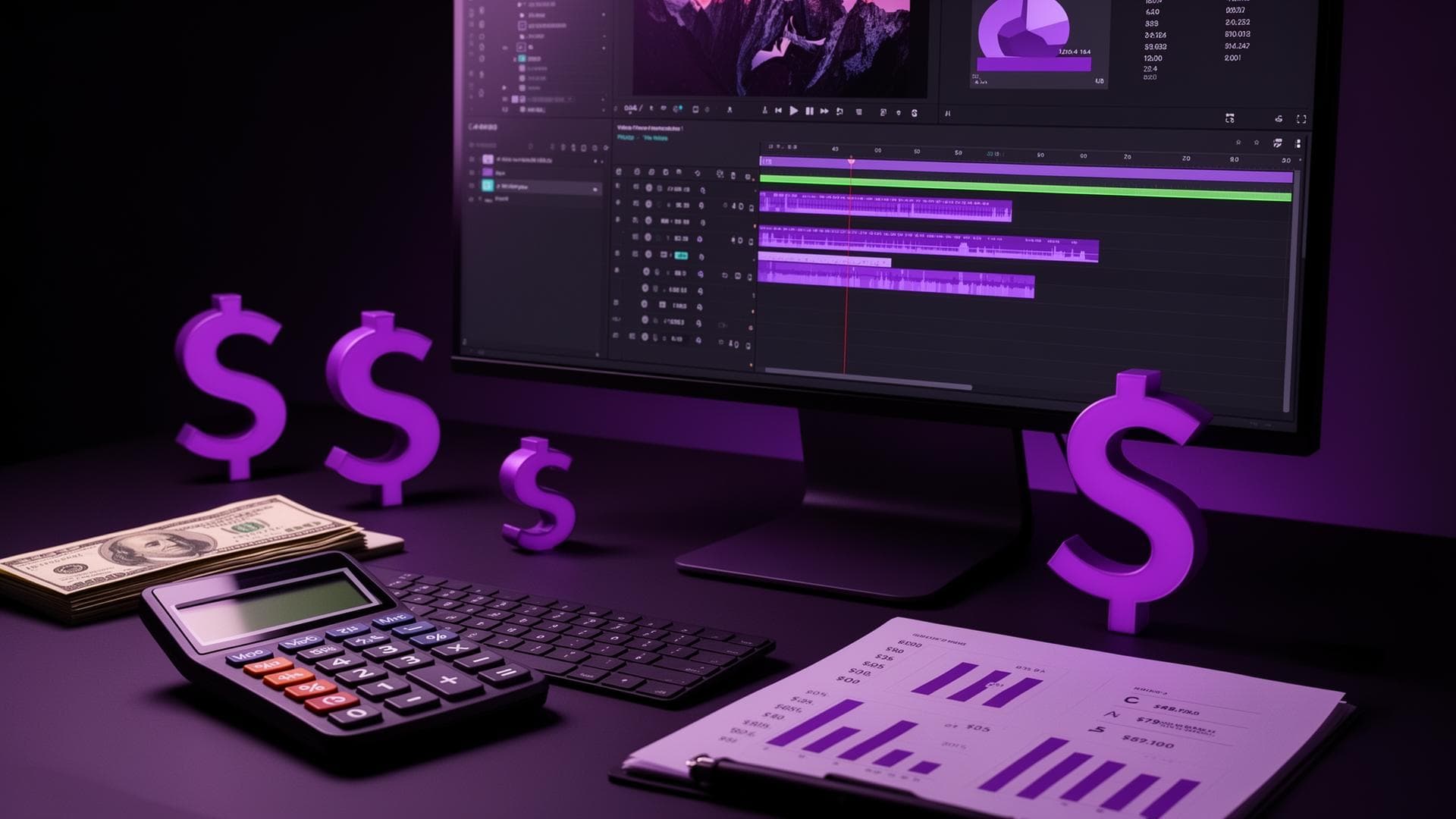 Video editor payment structure showing per-video pricing tiers and rate cards