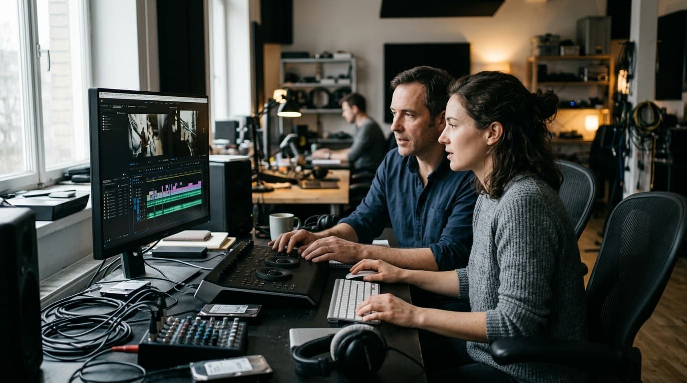 Video collaboration platform interface with team comments, approvals, and revision tracking