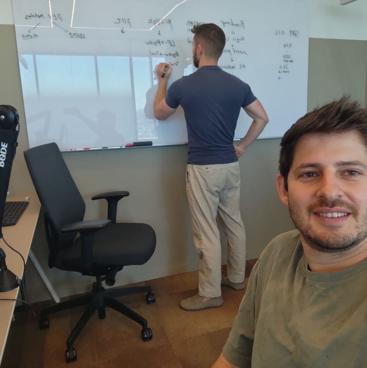 Dan and Noam building Timeliner side by side